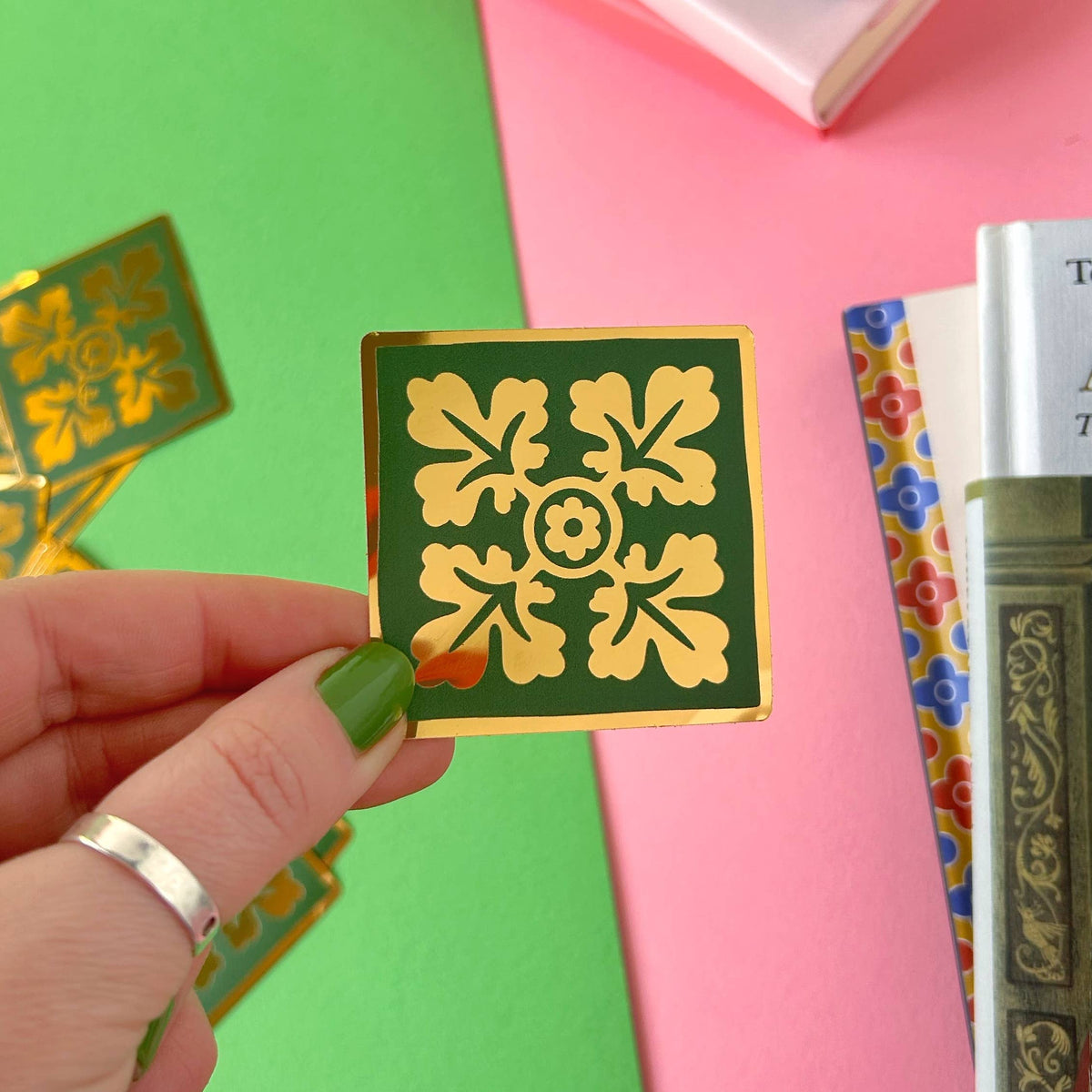 Medieval Leaf Gold Foil Tile Sticker