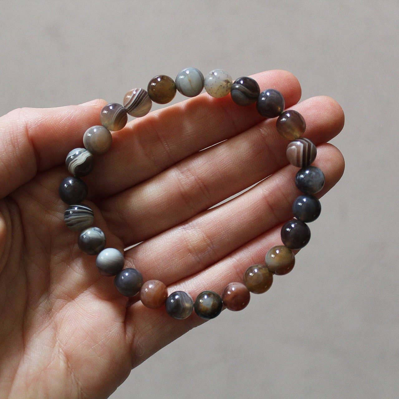 Botswana Agate - Crystal Bracelet