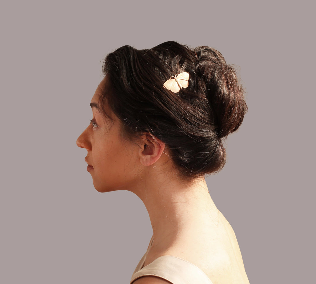 Butterfly Brass Hair Comb