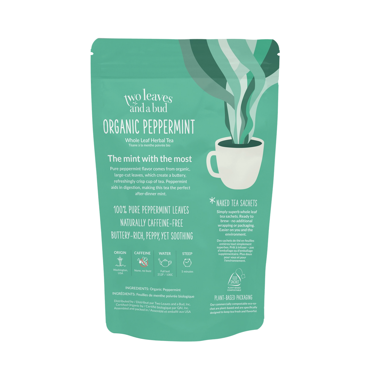 Organic Peppermint - 50 Naked Tea Sachets – Of Aspen Curated Gifts