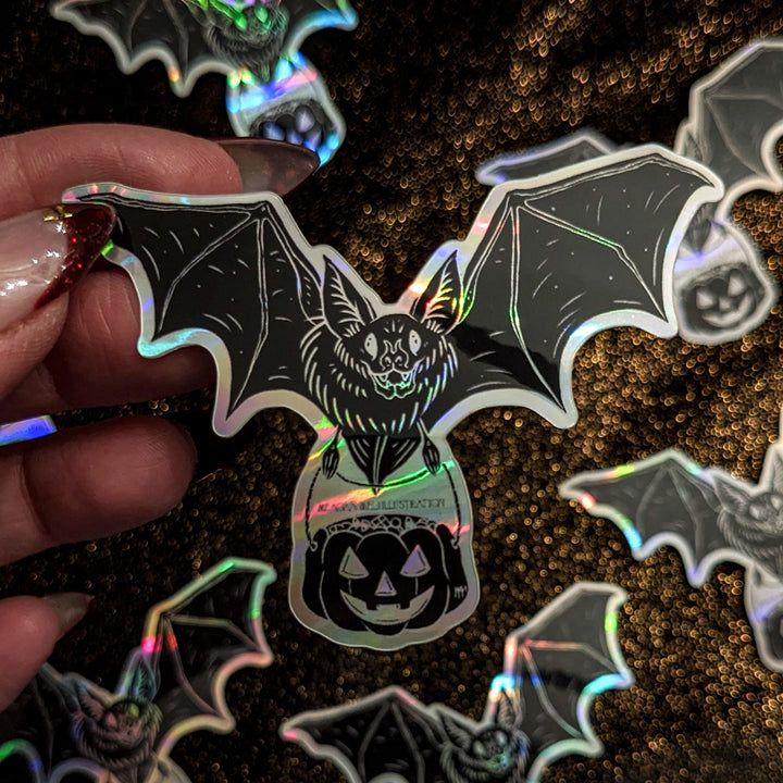 Nocturna, Bearer of Treats Holographic Bat Sticker