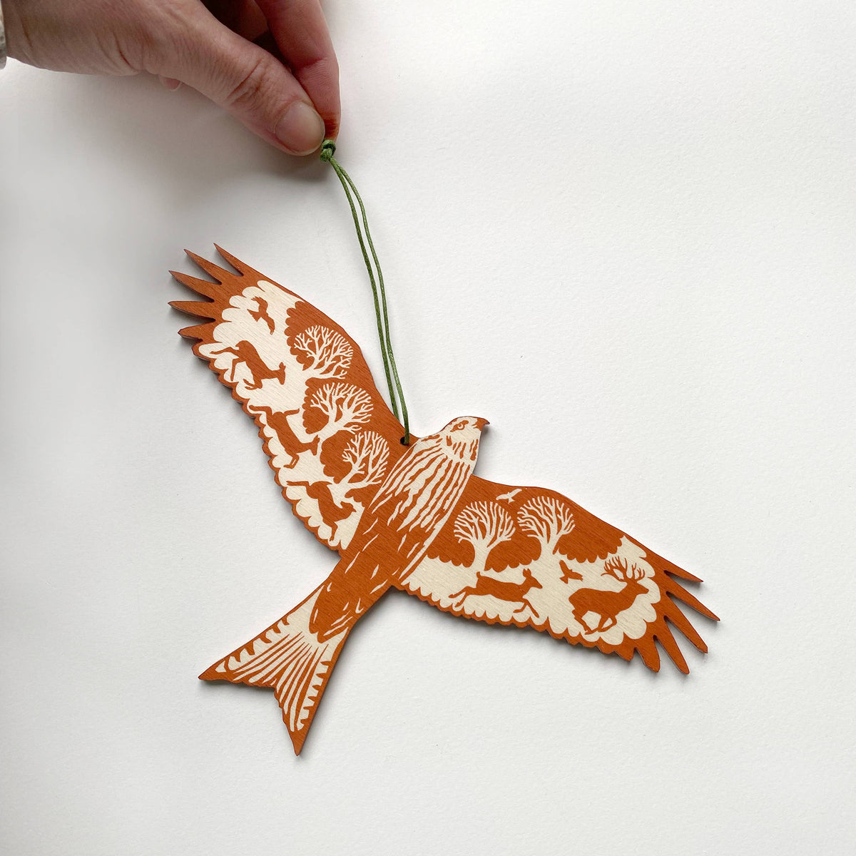 Red Kite - Screen Printed Wooden Ornament