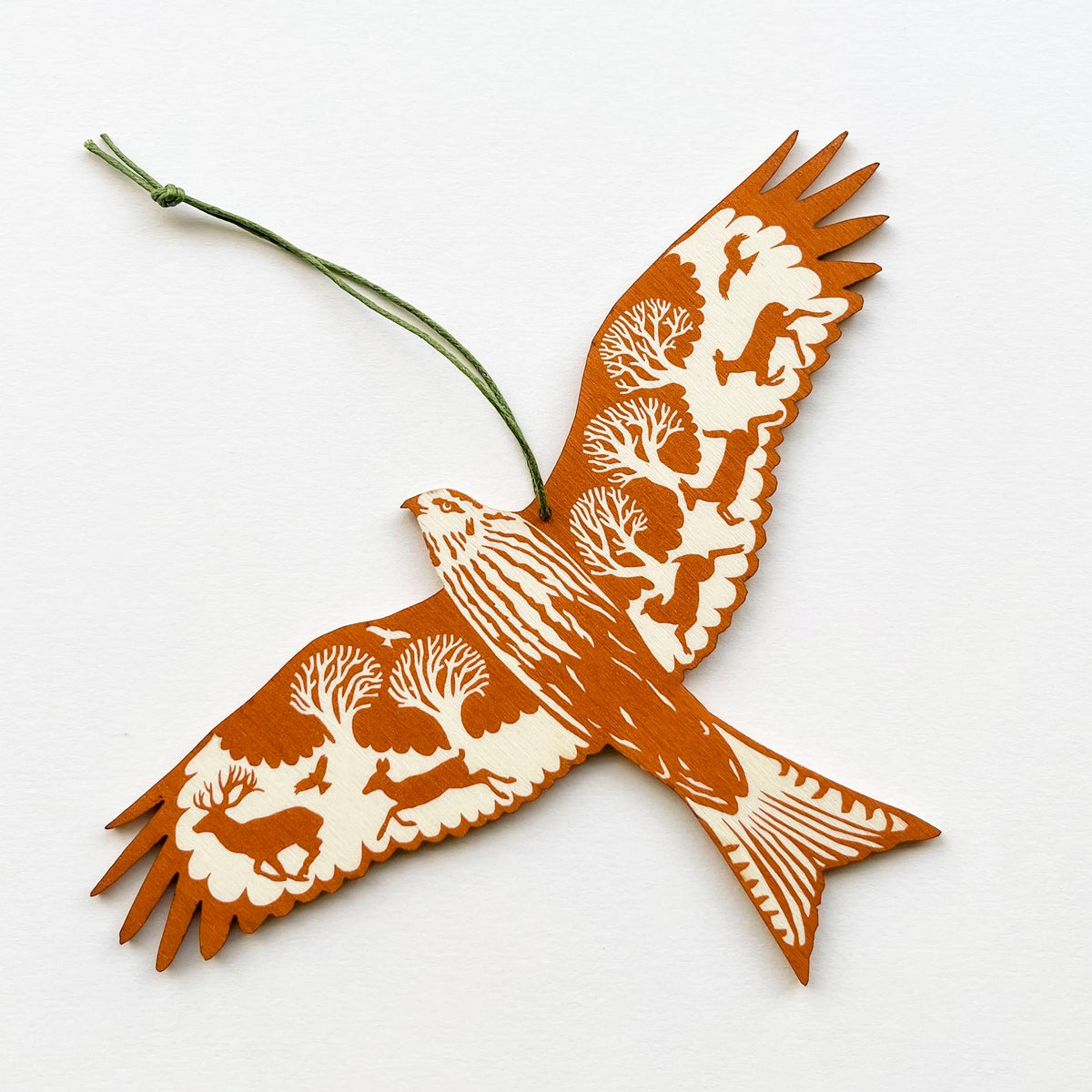 Red Kite - Screen Printed Wooden Ornament