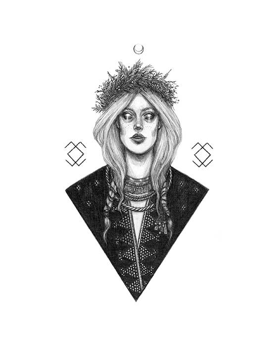 Baltic Runes Ragana Ragana - Baltic Goddess of Witches & Death Print – Of Aspen Curated Gifts