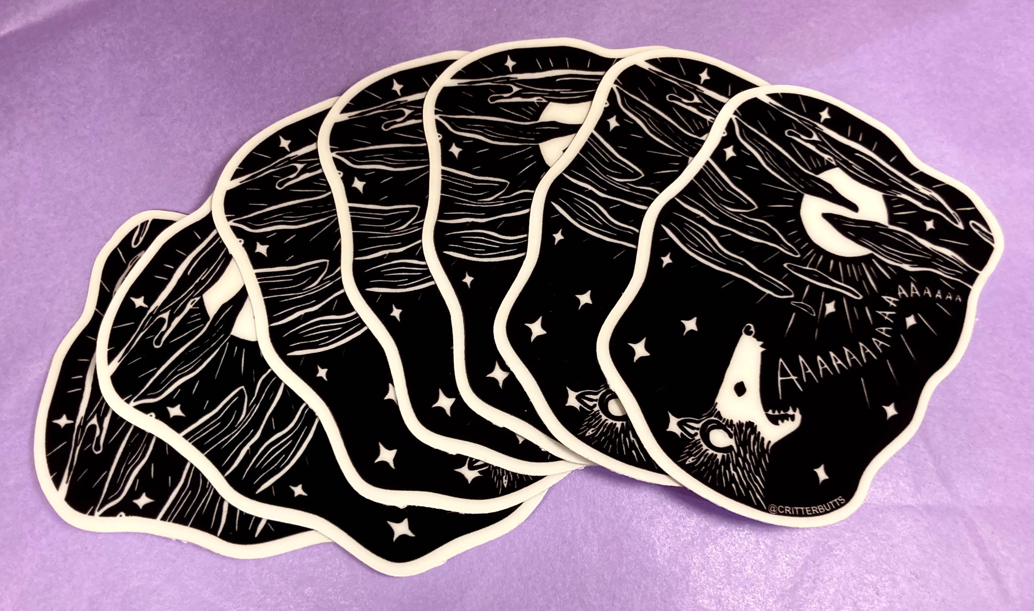 Glow in the Dark Screaming Possum Sticker