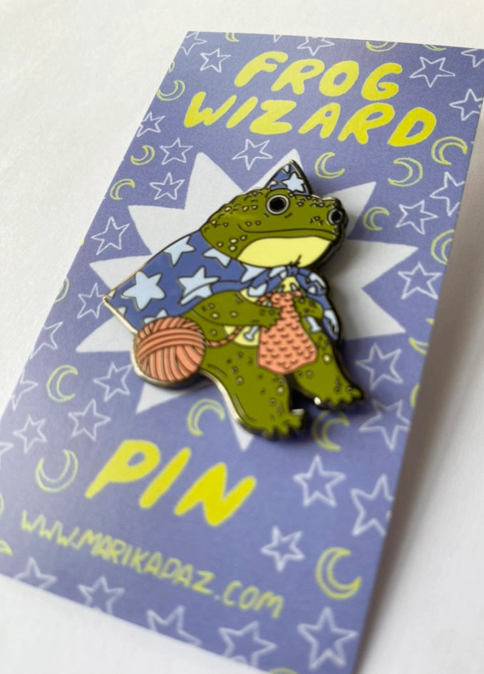 Knitting Wizard Pin