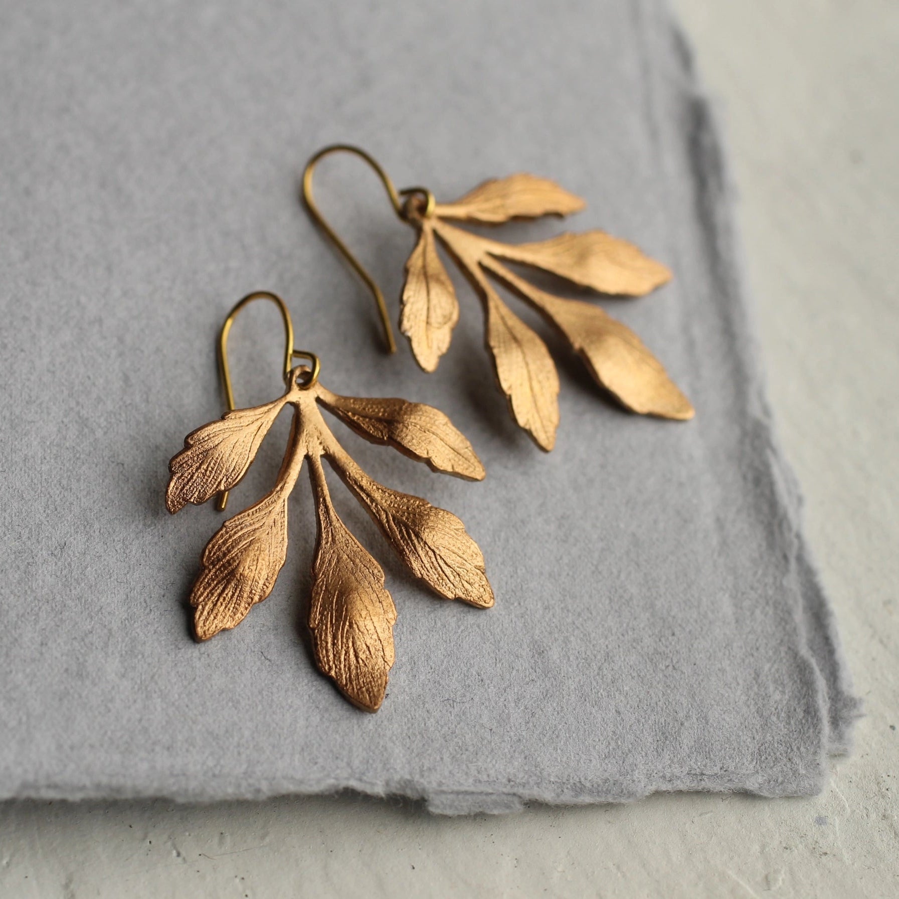 Gold Leaf Chandelier Earrings
