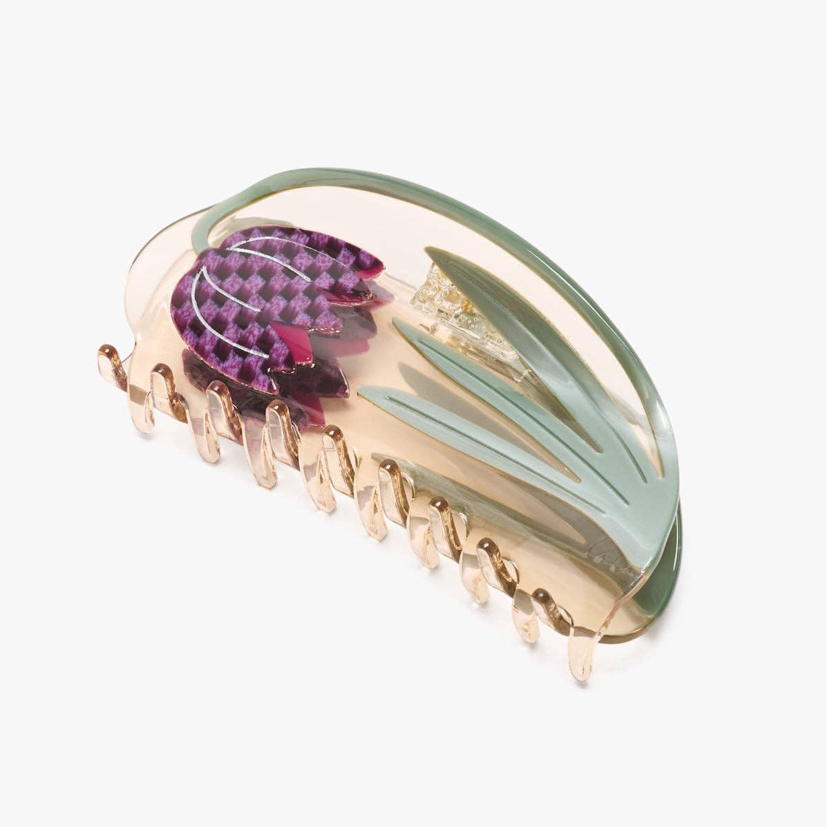 Checkered Tulip Large Hair Claw Clip