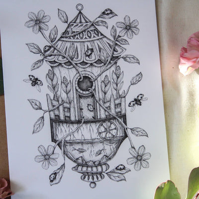 Ladybug House Card
