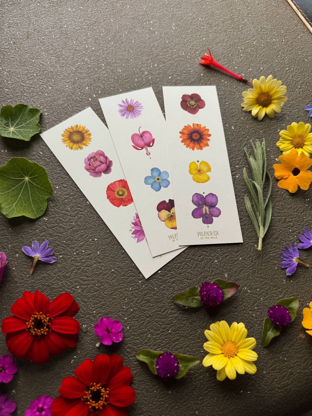 Blooming Flowers Bookmark Set of 3