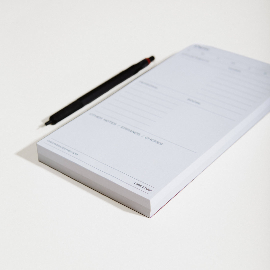 Utilitarian Daily Task Planner Notepad - White/Grey