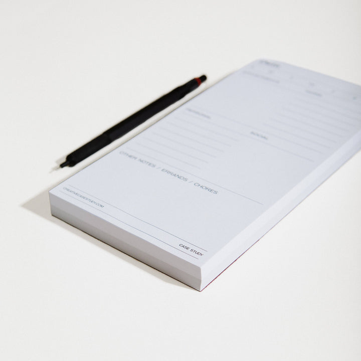 Utilitarian Daily Task Planner Notepad - White/Grey