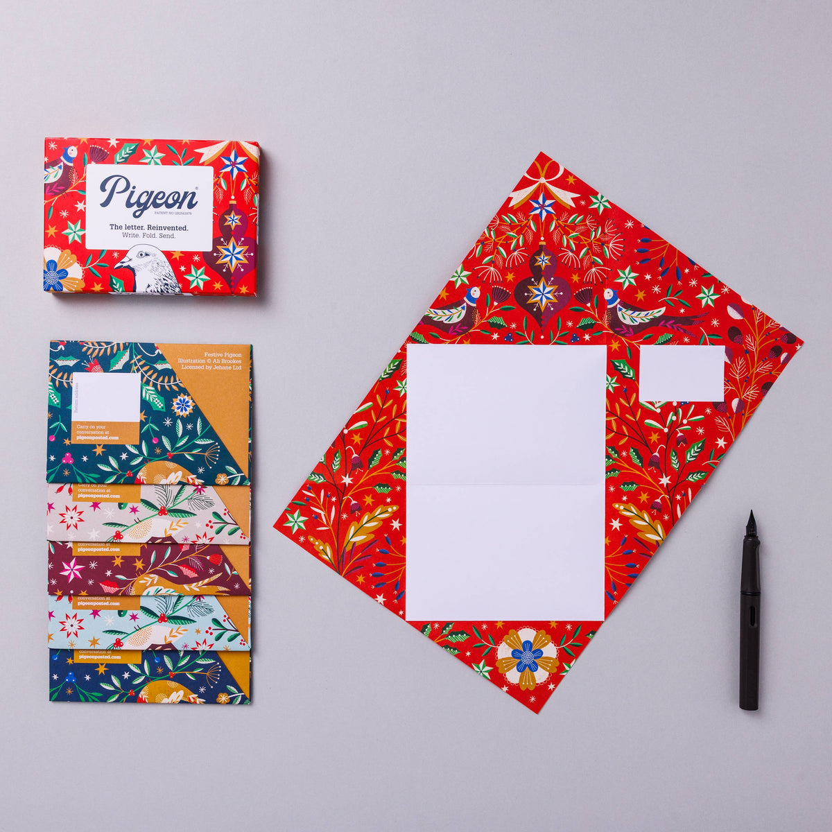 Festive Holiday - Folding Letter Set of 6