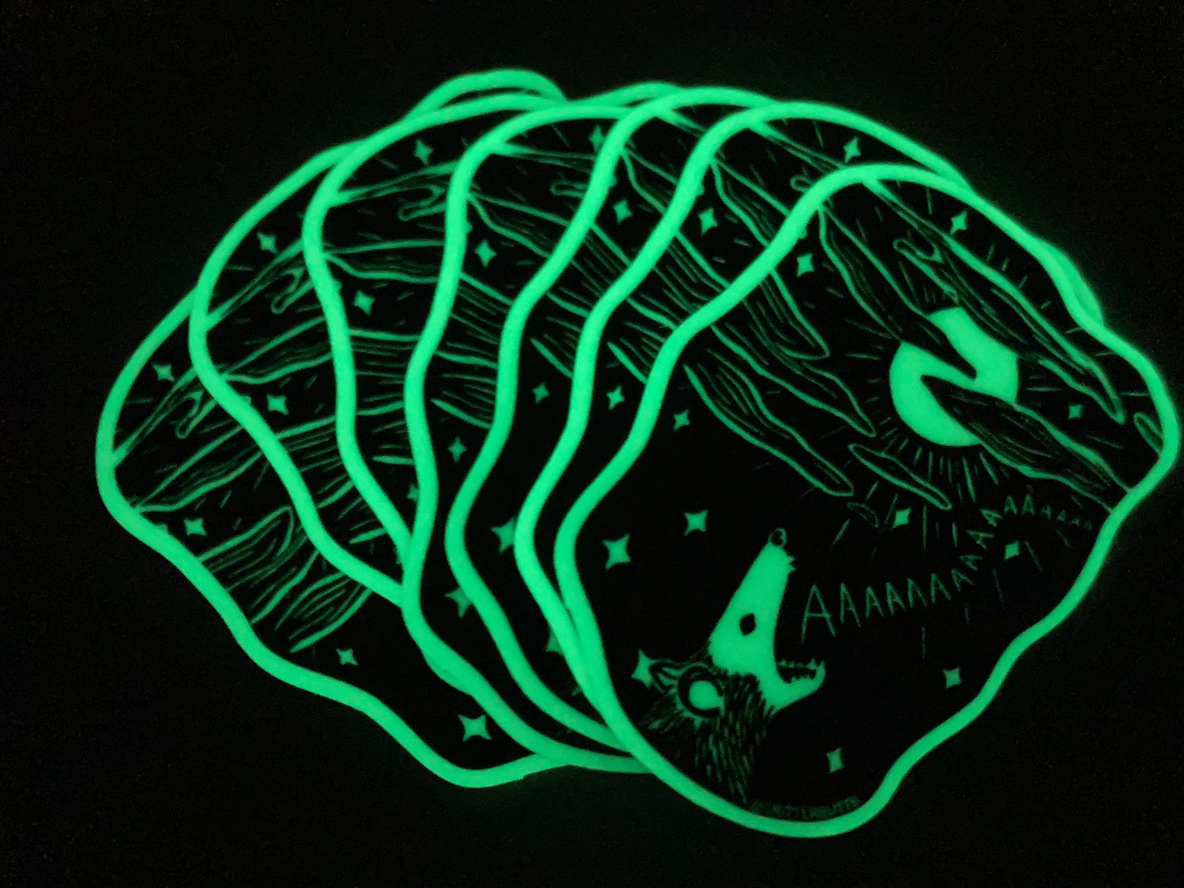 Glow in the Dark Screaming Possum Sticker