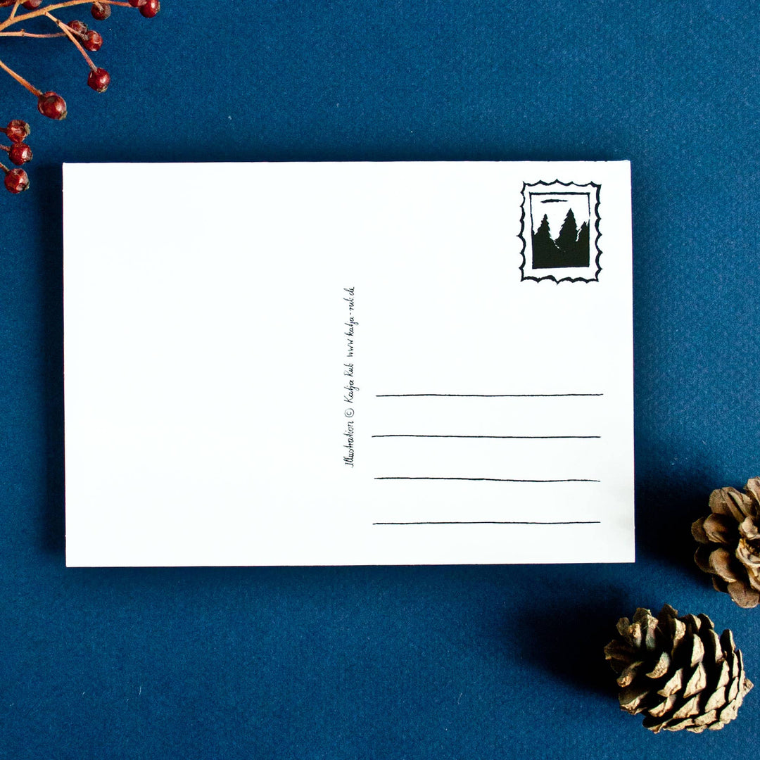 Advent Calendar Postcard - Blue Forest Animals