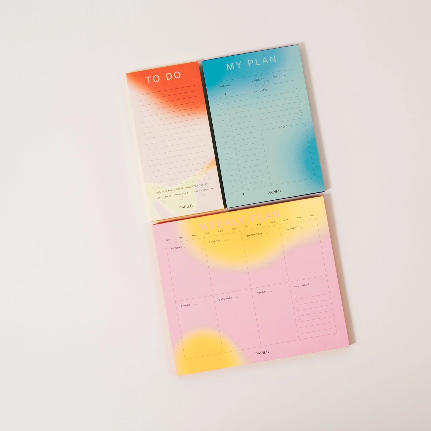 Multicolor List Pad - Set Of 3 - by Papier
