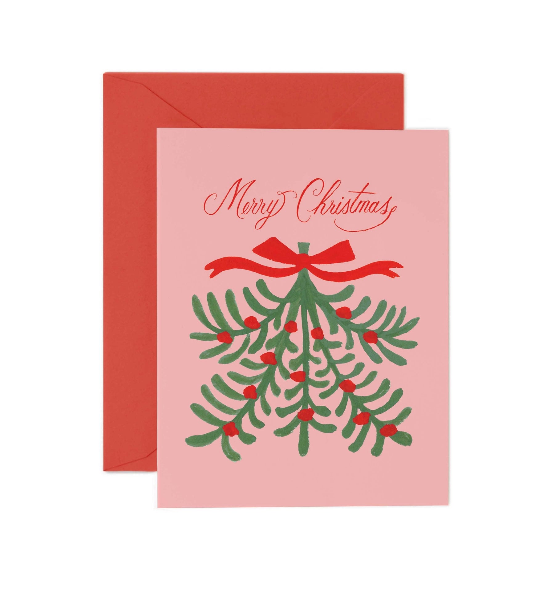 Merry Christmas Red Mistletoe Card Box Set
