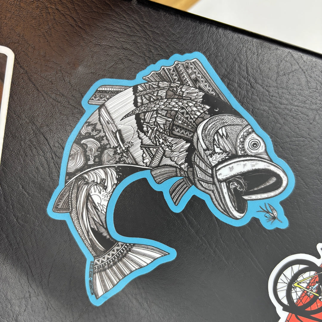 Fishing Zentangle Sticker