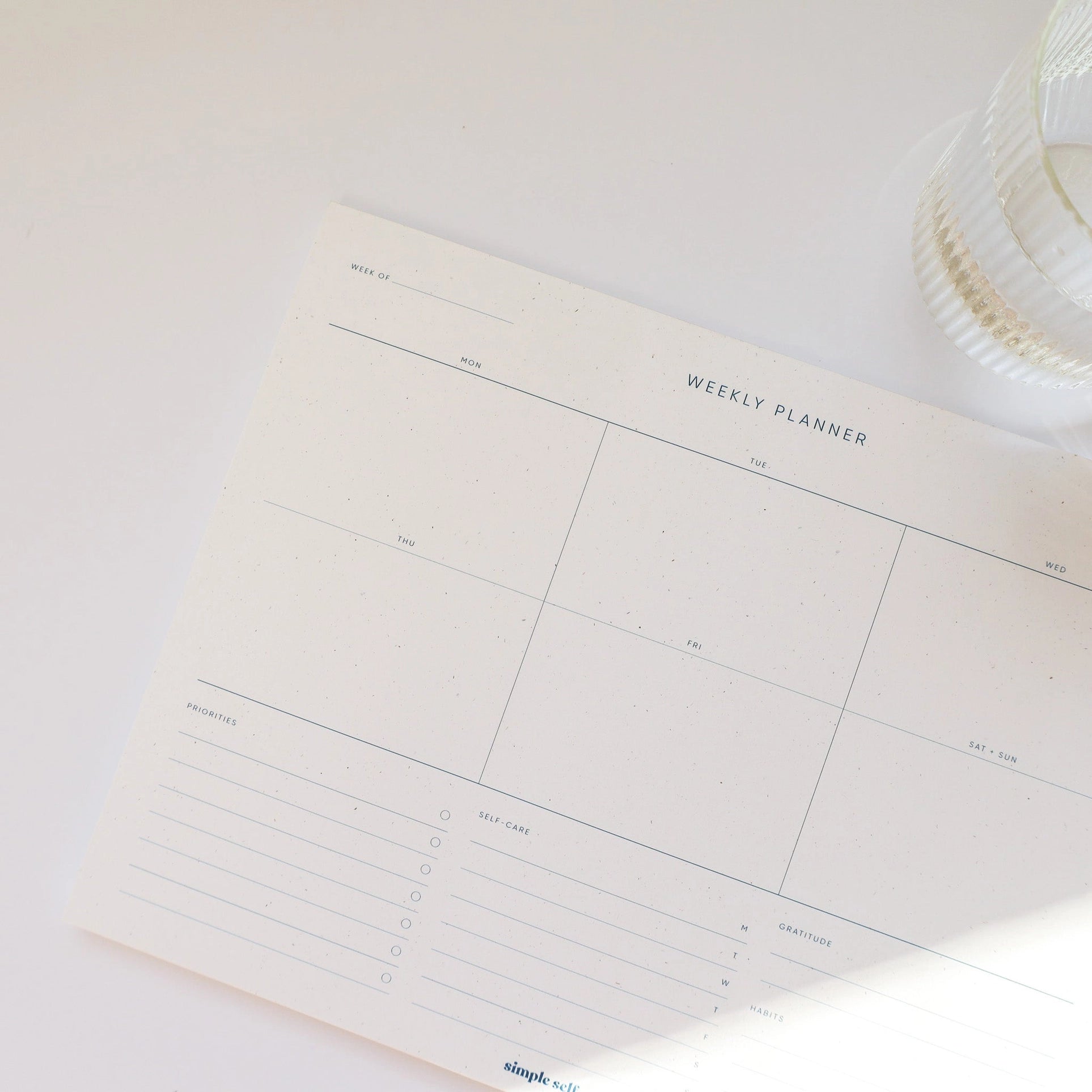 Weekly Planner Notepad - Simple Self