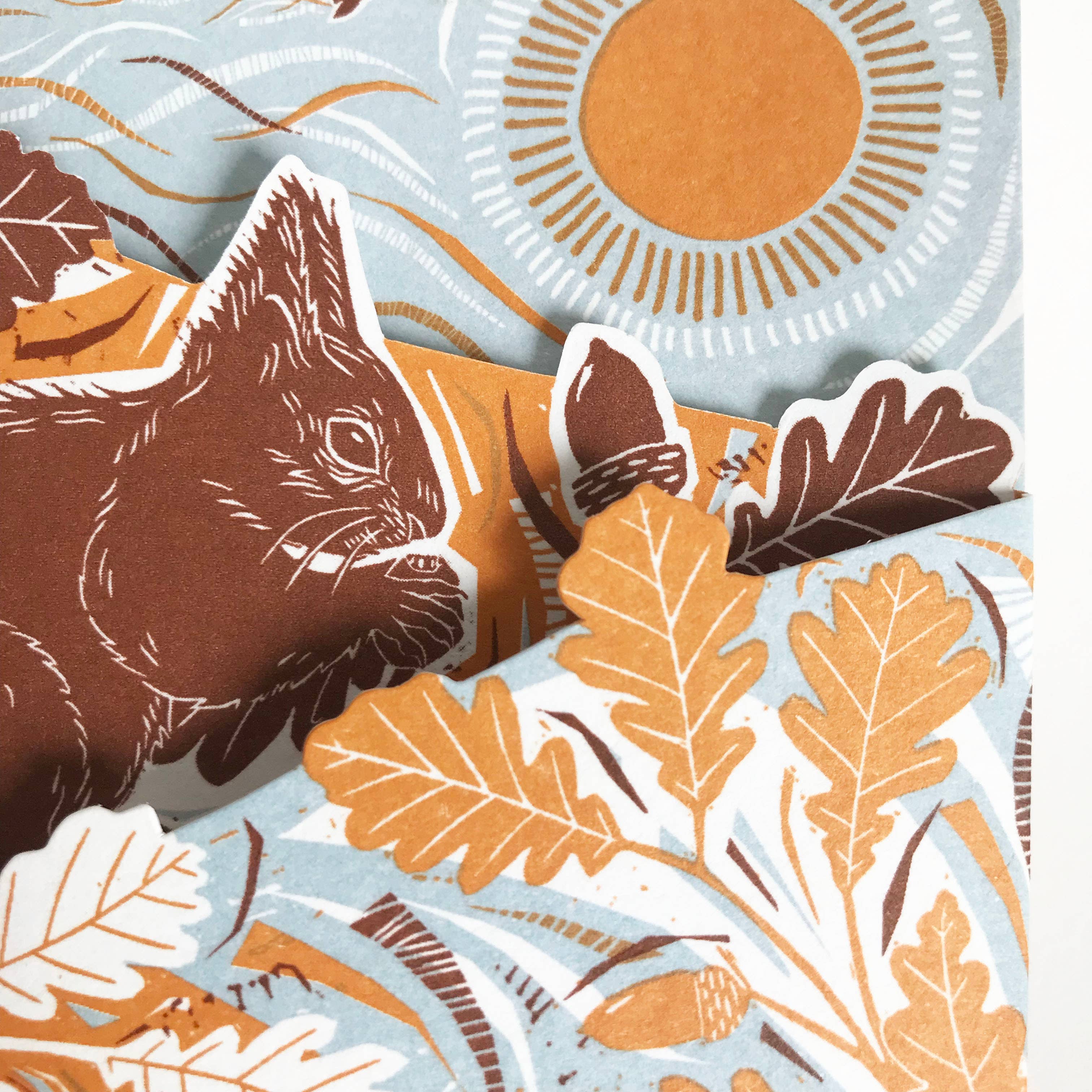 Foraging Squirrel Concertina Card + Decoration