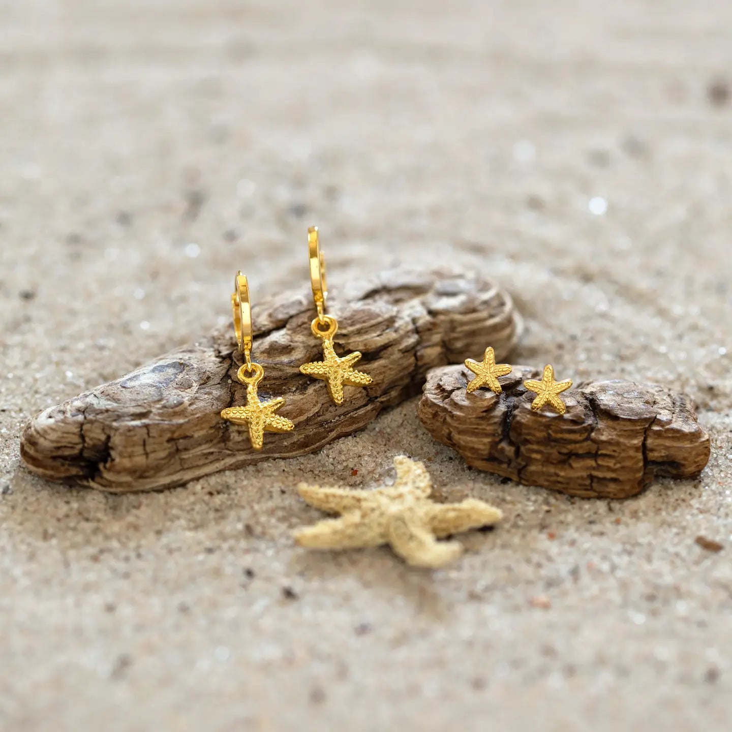 Starfish Huggie Hoop Earrings