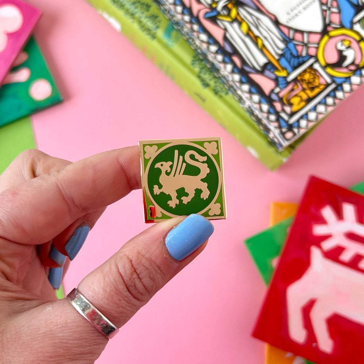 Medieval Griffin Tile Pin