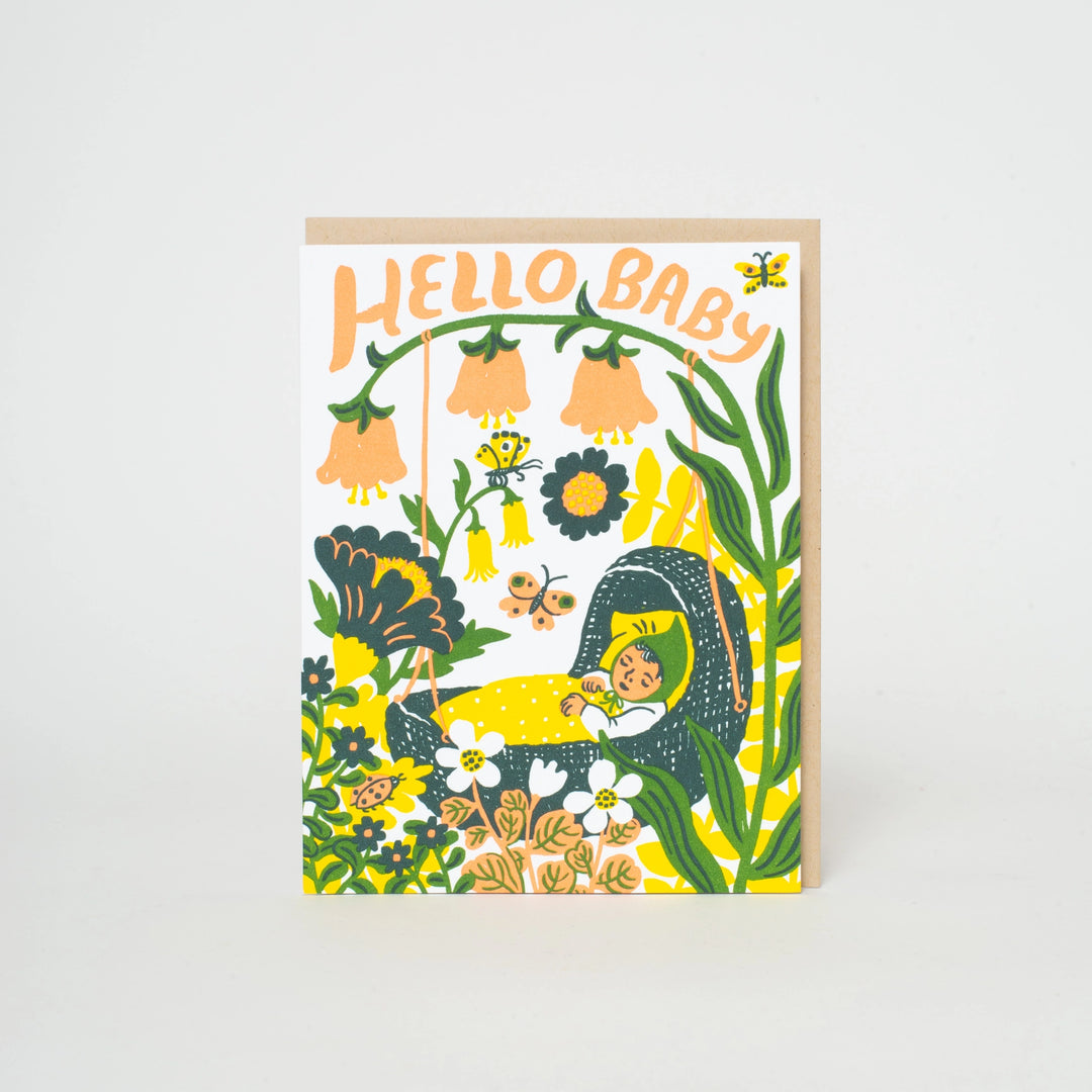 Hello Baby Bassinet Greeting Card