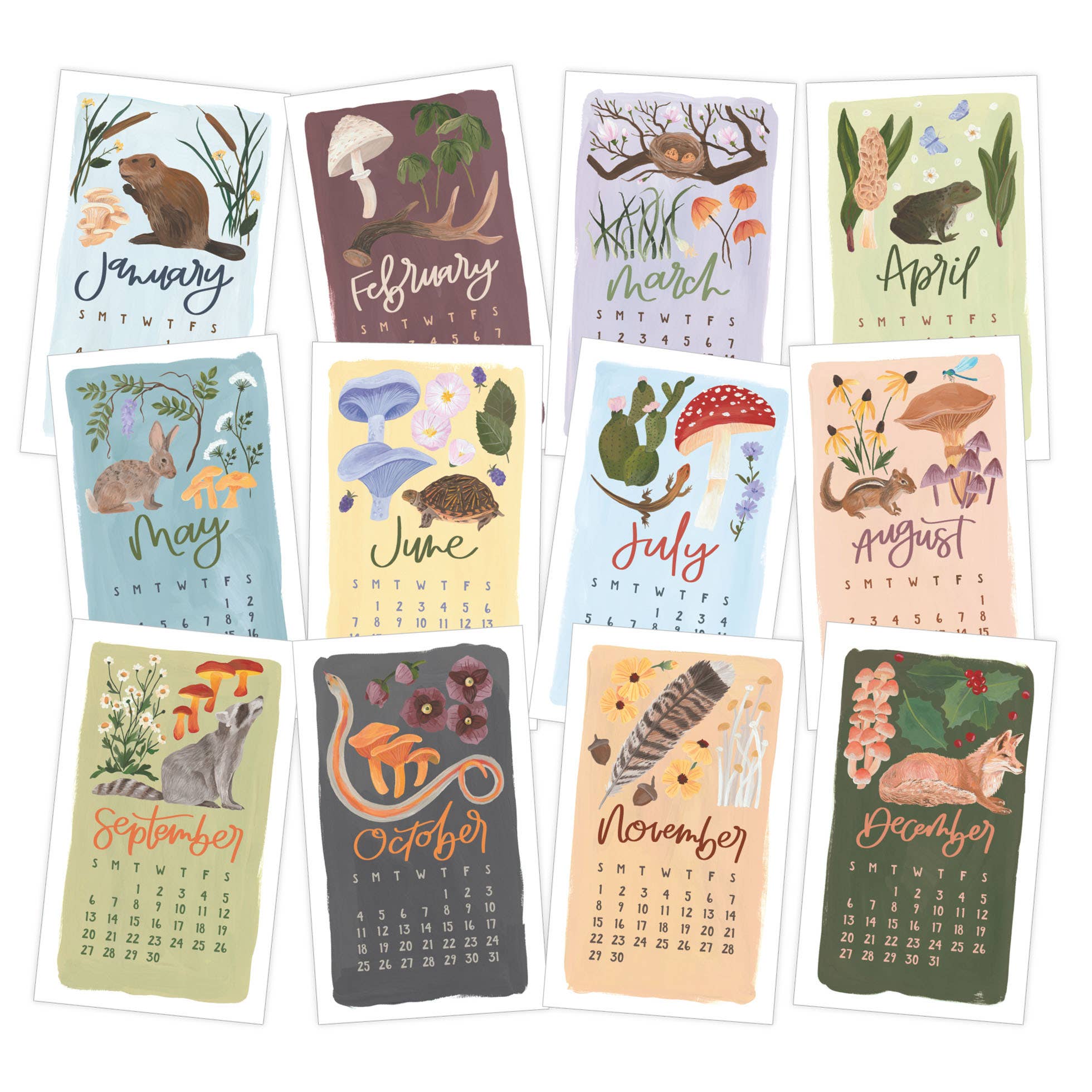 2026 Flora & Fauna Petite Wall Calendar