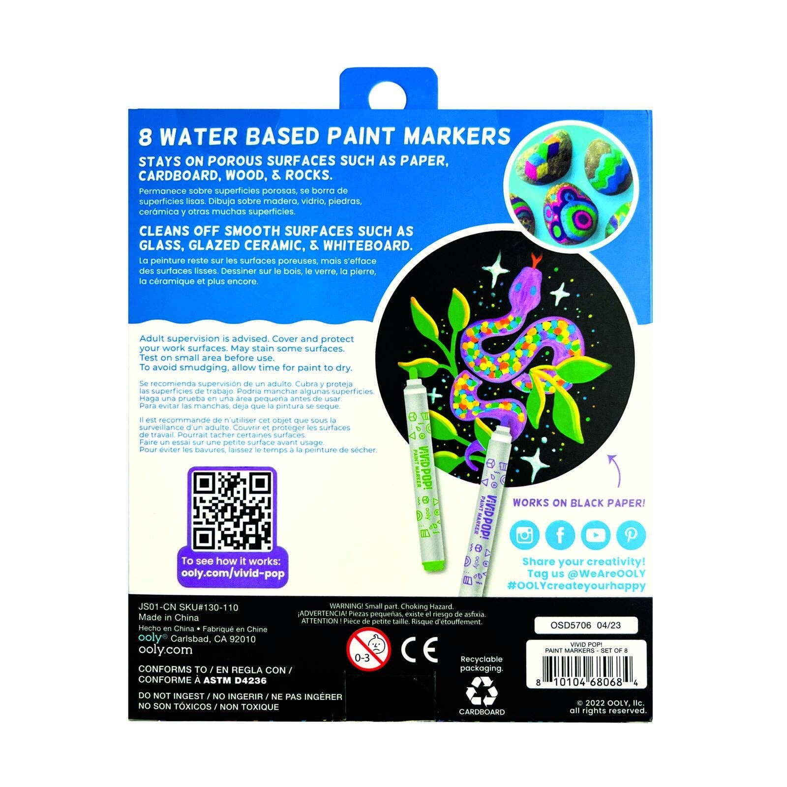 Vivid Pop Paint Markers - Classic Set of 8