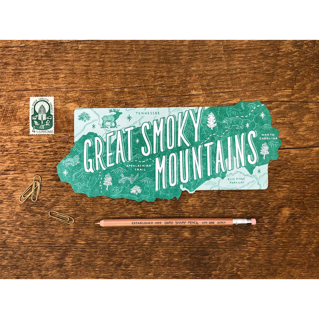National Parks Die Cut Map Postcards - 11 Parks