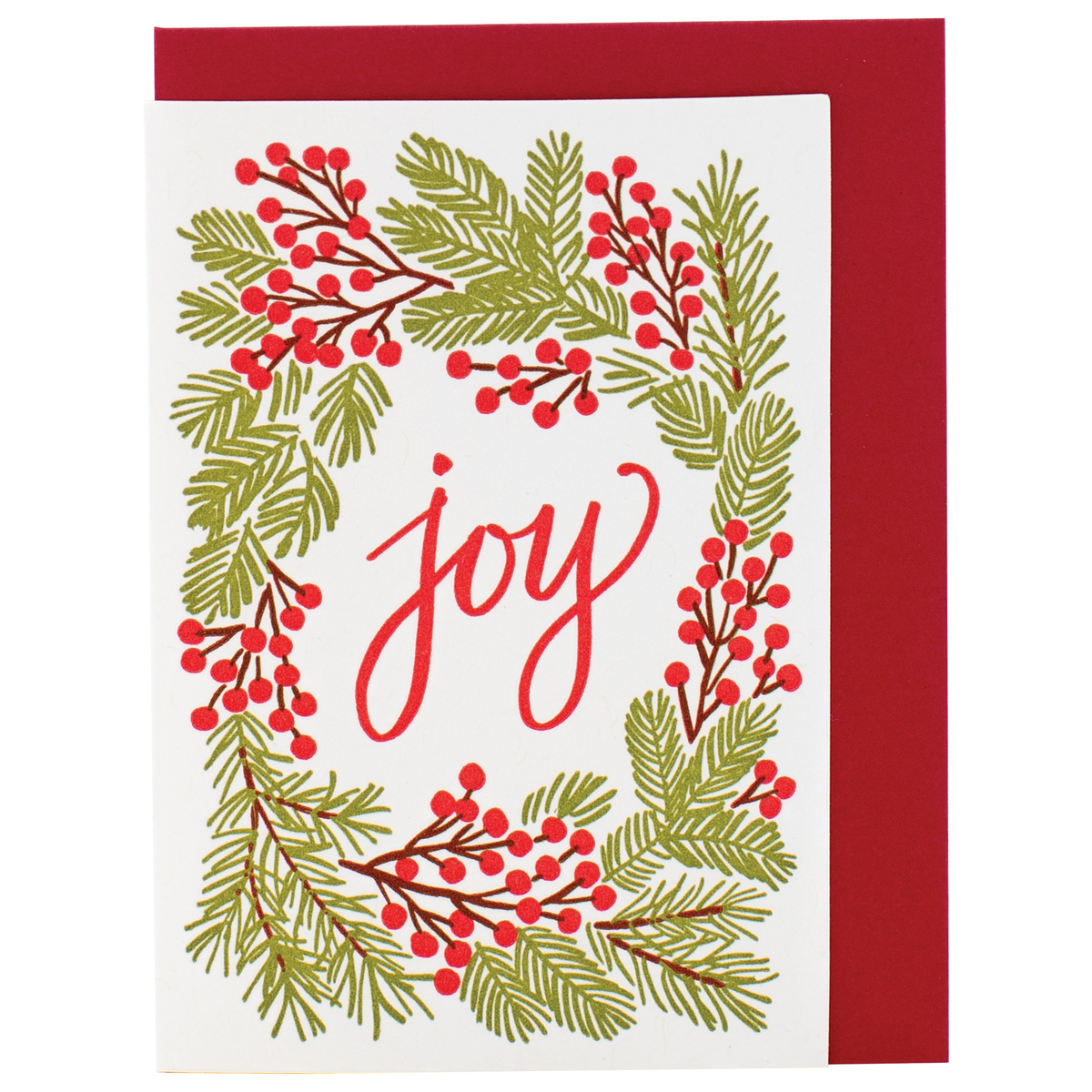 Mini Joy Berry Wreath Card - Pack of 6
