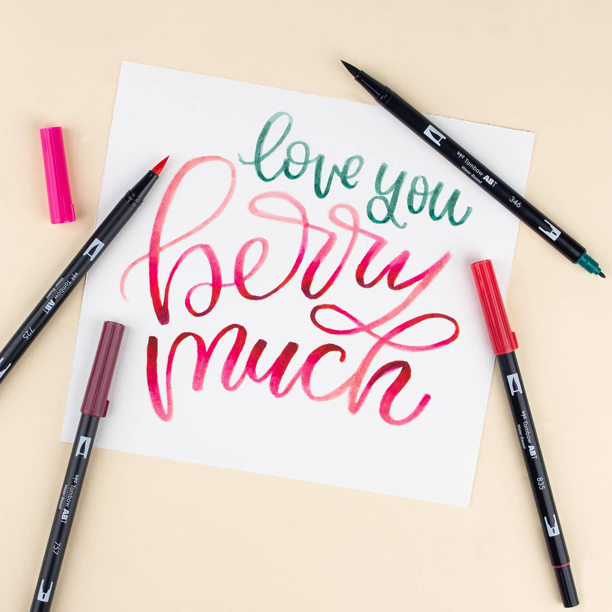Tombow Dual Brush Pens - Very Berry 6 Pack
