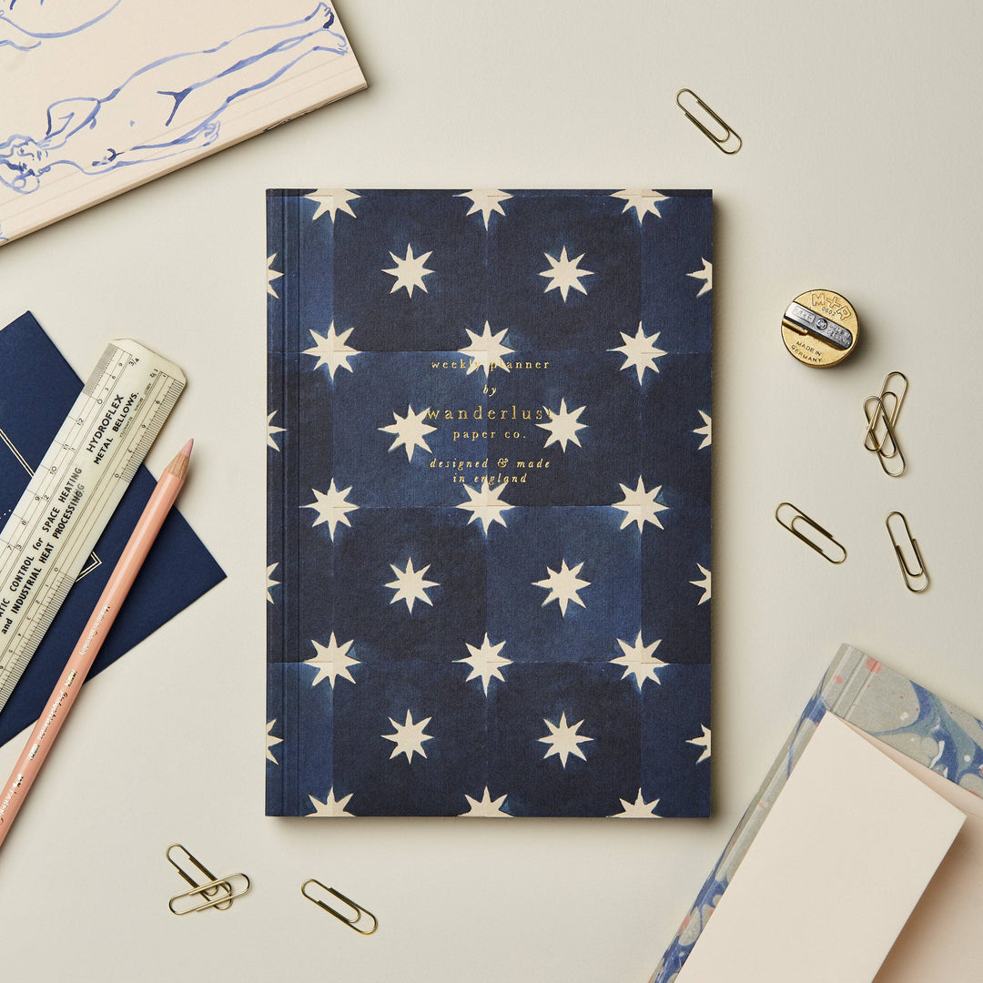 Navy Celestial Star Weekly Planner - Undated
