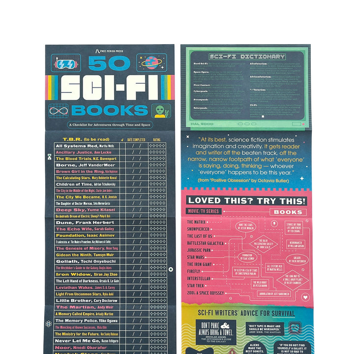 50 Sci-Fi Books Checklist Bookmark