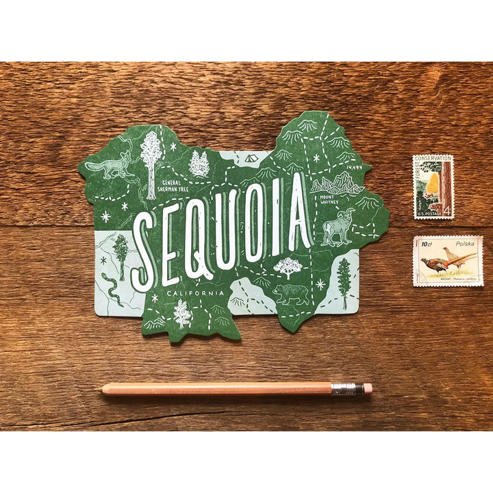 National Parks Die Cut Map Postcards - 11 Parks