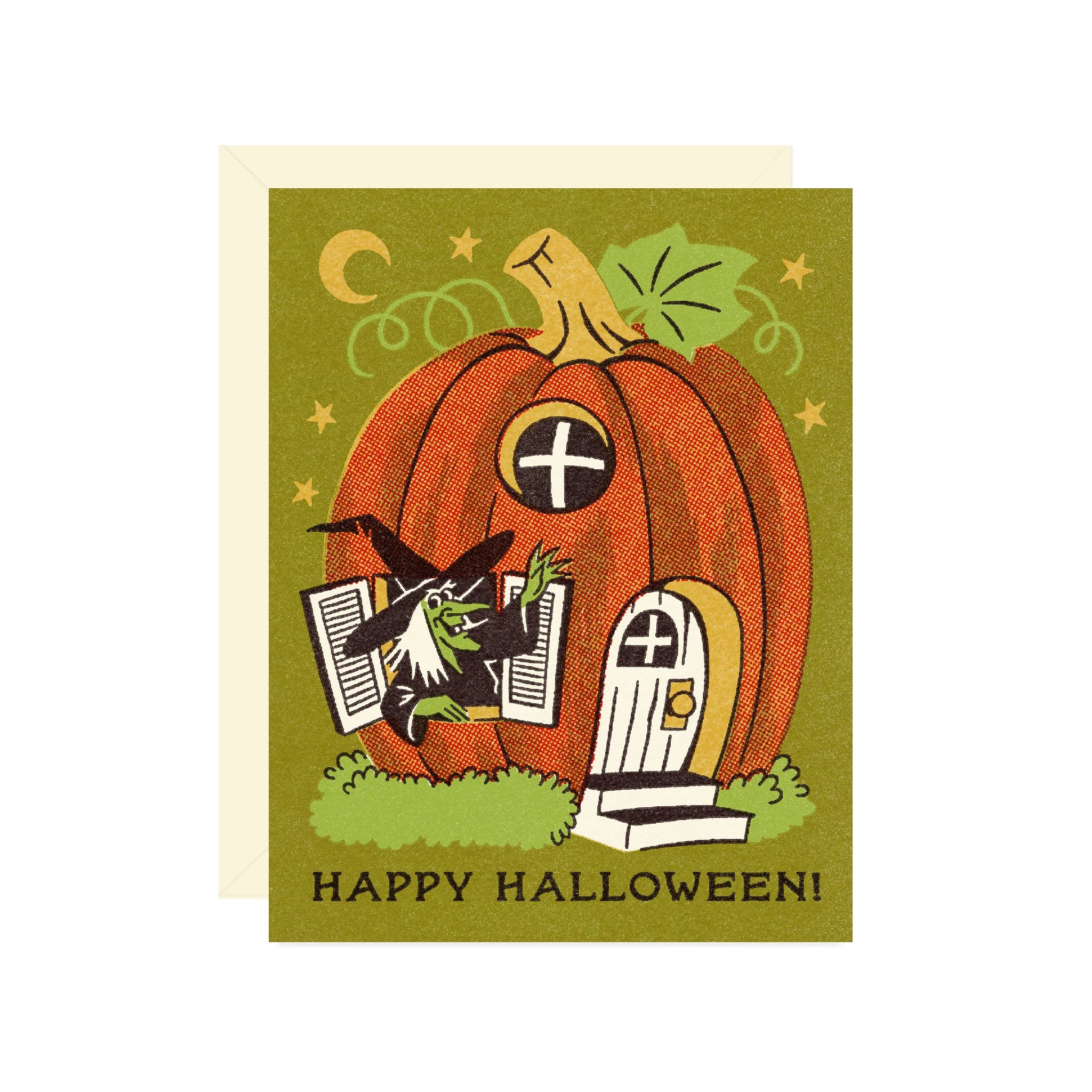 Witch's Halloween House Card