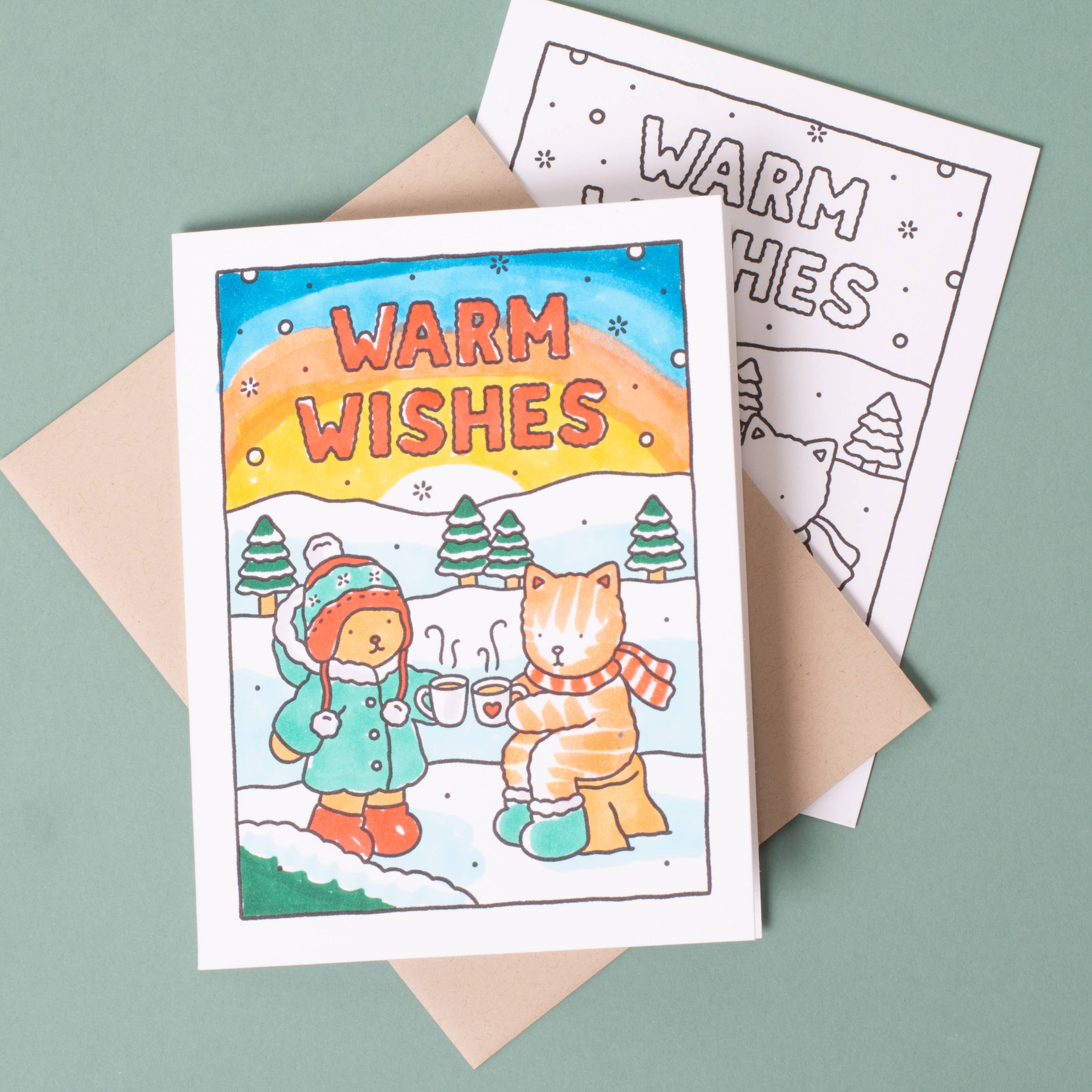 Bobbie Goods Warm Wishes Holiday Coloring Card