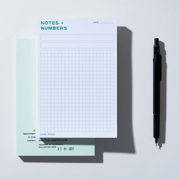 Notes & Numbers Utilitarian Grid Pad