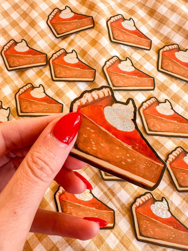 Pumpkin Pie with Glitter Whip Creme Sticker