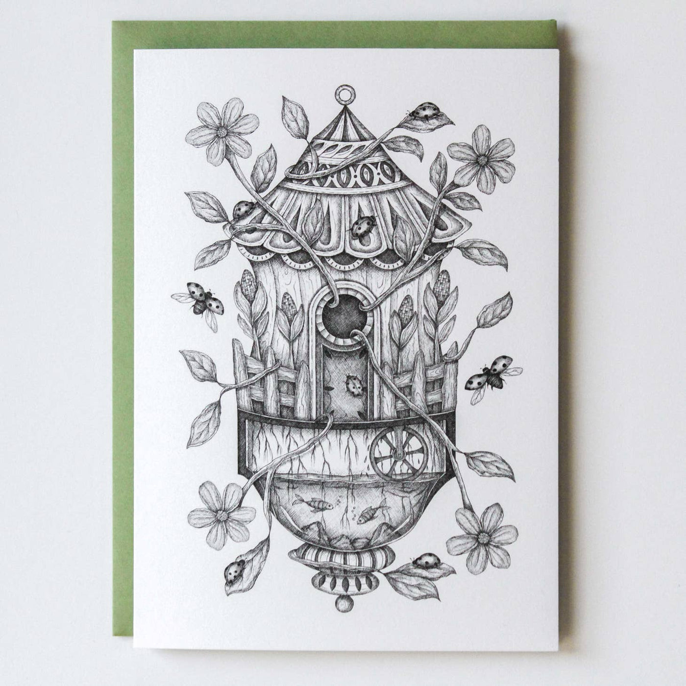 Ladybug House Card