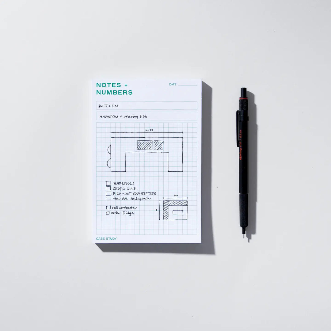 Notes & Numbers Utilitarian Grid Pad
