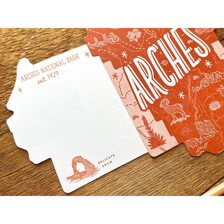 National Parks Die Cut Map Postcards - 11 Parks