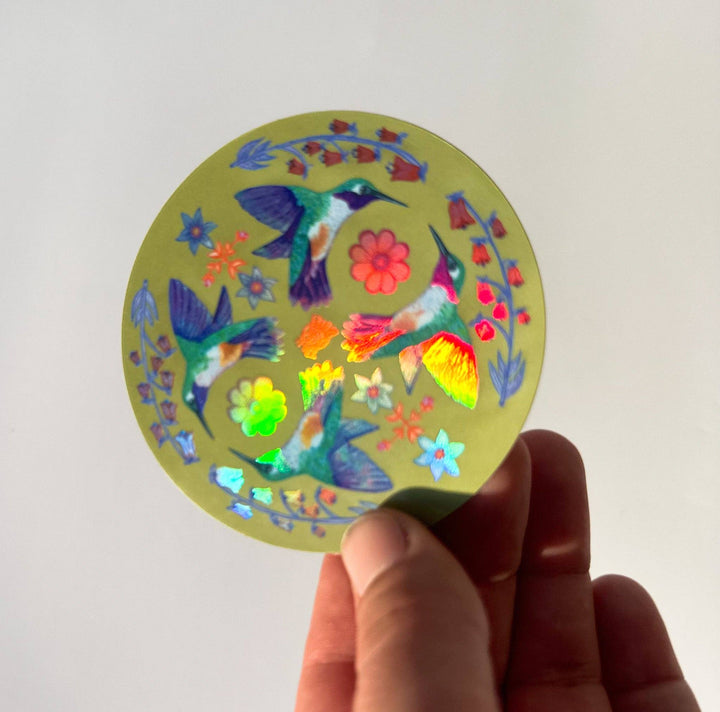 Holographic Joyful Hummingbird Sigil Sticker