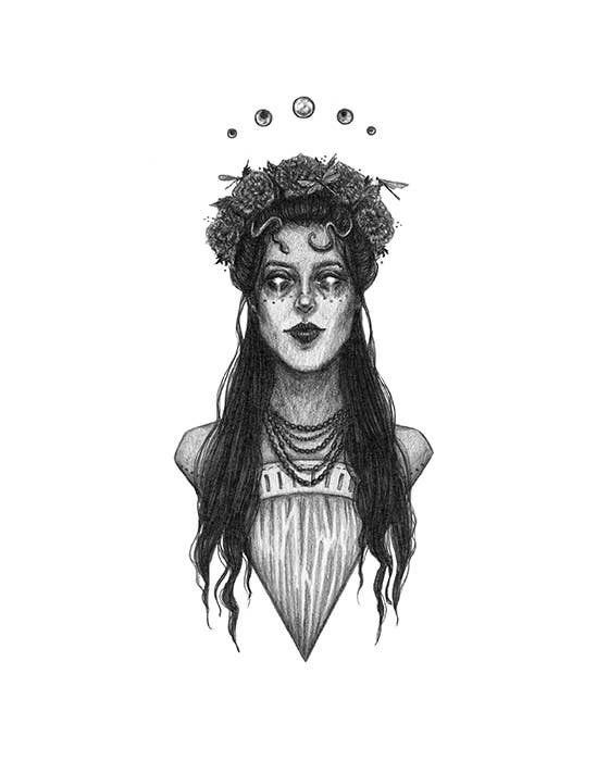 Ixchel - Mayan Goddess of the Moon Print