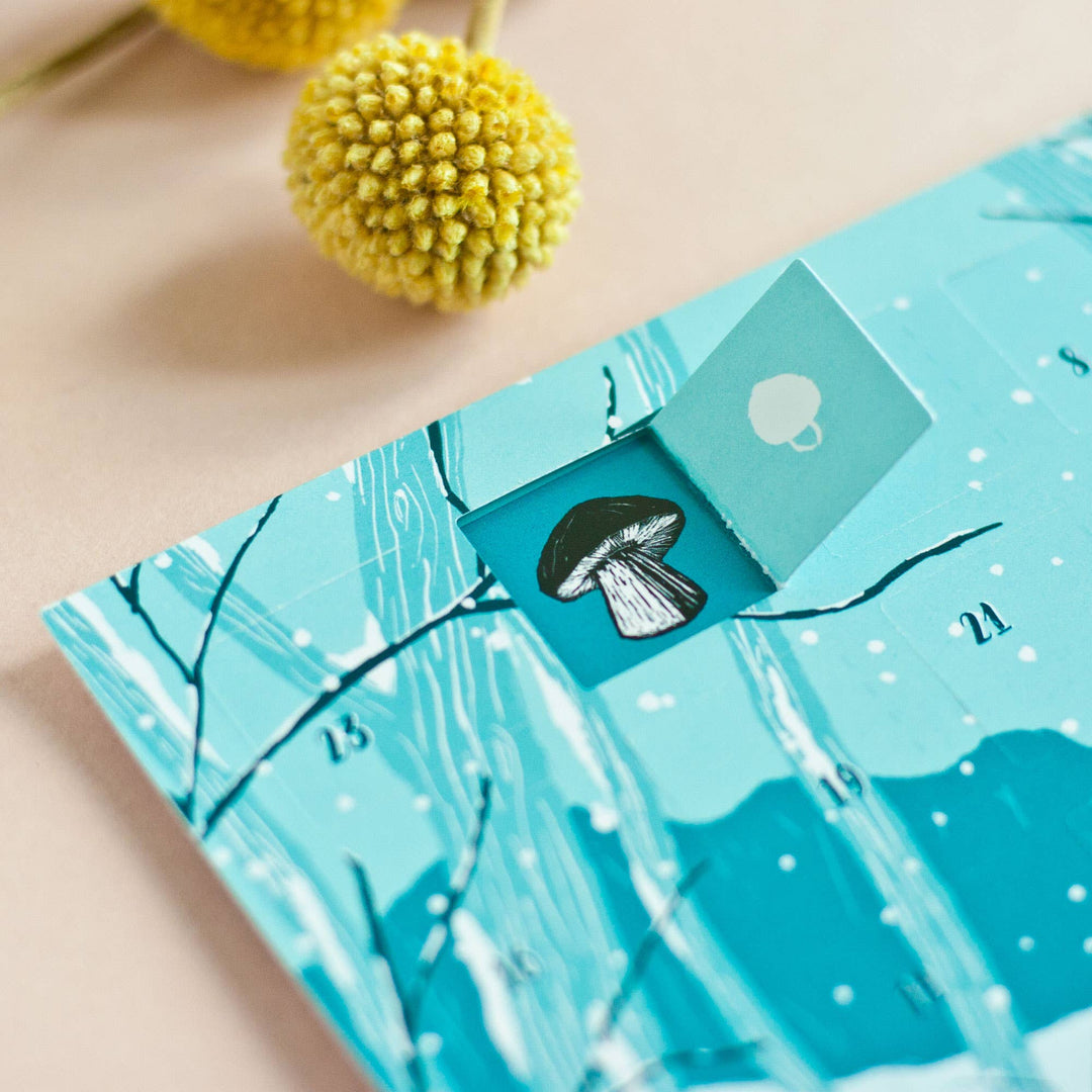 Advent Calendar Postcard - Blue Forest Animals