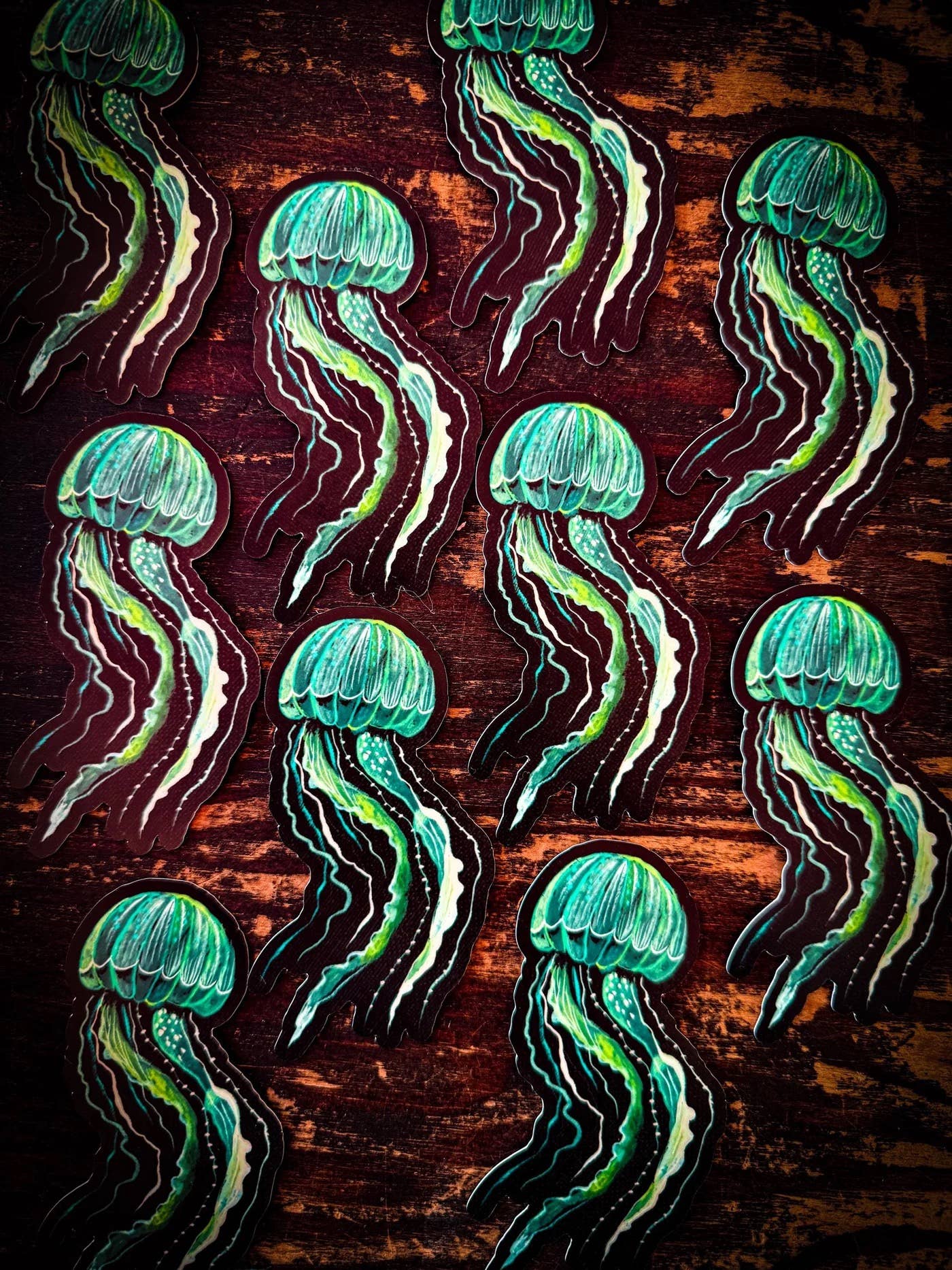 Bioluminescent Jellyfish Glow-in-the-Dark Sticker
