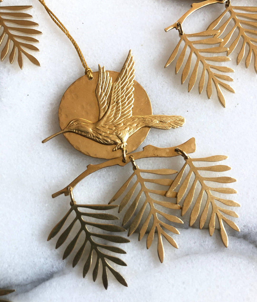 Sol Rising Brass Ornament