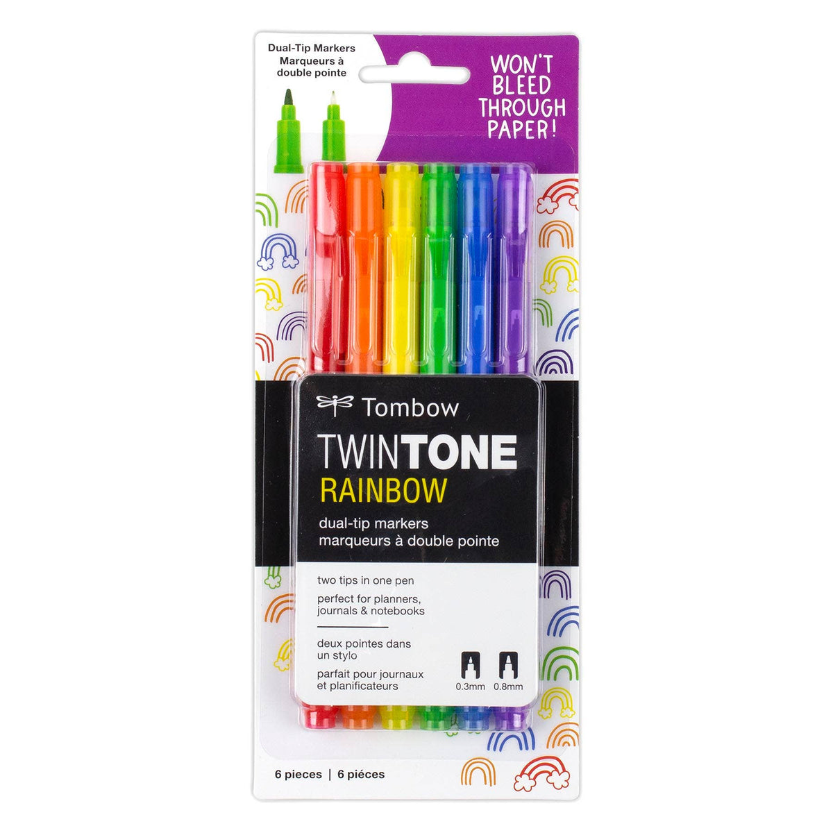 Tombow TwinTone Pen Set - Rainbow 6 Pack