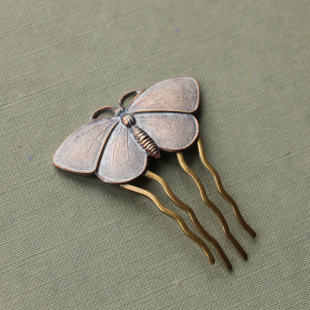 Butterfly Brass Hair Comb