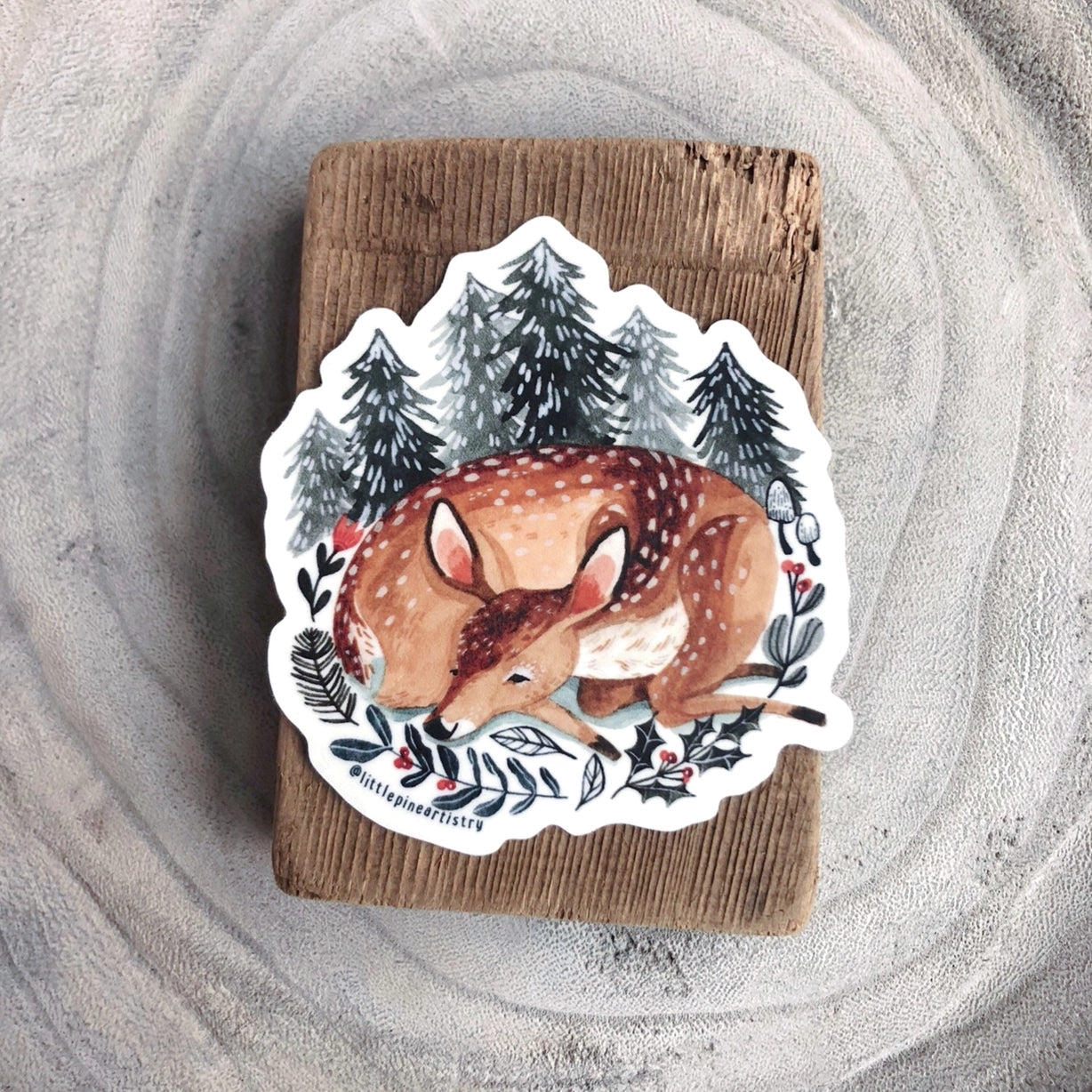 Winter Fawn Sticker